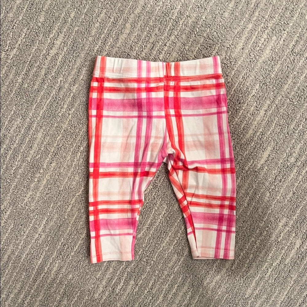 Daydreams Baby Girl Plaid Pink and white Leggings 6-12M Spring Summer Outfit